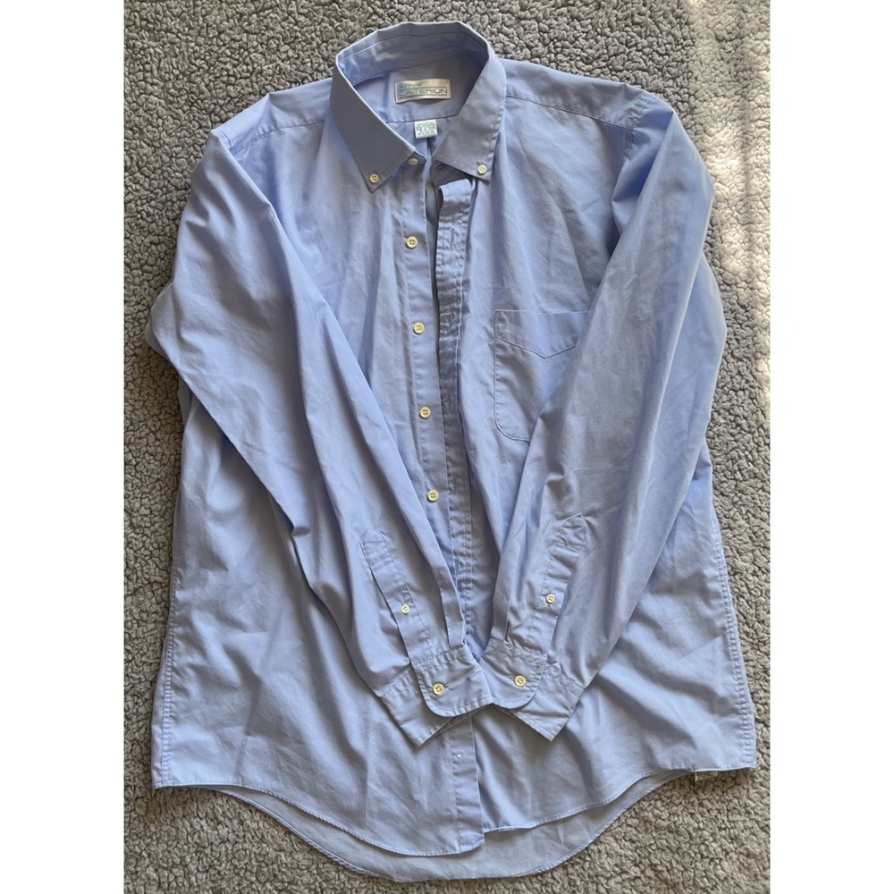 Arrow Criterion Men’s 16.5 Light Blue Long Sleeve Button Down Dress Shirt. - Picture 8 of 8